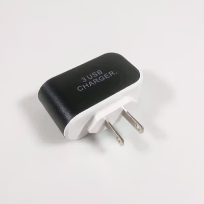 Adaptor Travel Charger USB 3 Port 5V 3.1A - EKA - Black — gambar 2