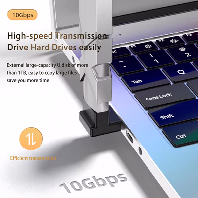 GETA Adaptor USB 3.2 Type A Male ke A Female L Shape 10 Gbps - G-02 - Black — gambar 2