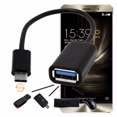 OLAF USB Type C OTG Adaptor TPE for Android Smartphone - PJ1658-01 - Black — gambar 2