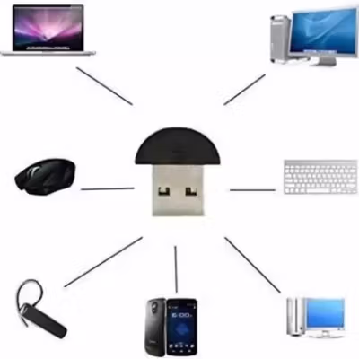 USB Bluetooth Receiver V5.0 Chipset CSR8510 Gold Plated 3Mbps - Black — gambar 2