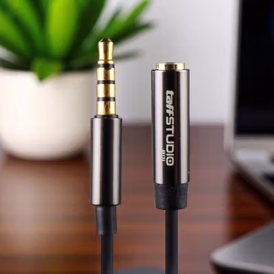 TaffSTUDIO Kabel Aux Audio Extension 3.5mm Male to Female TRRS 2M - AV121 - Black — gambar 2
