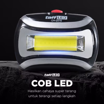 TaffLED Senter Kepala LED COB Headlamp Waterproof 3 Mode 400 Lumens - CH-2016 - Black — gambar 2