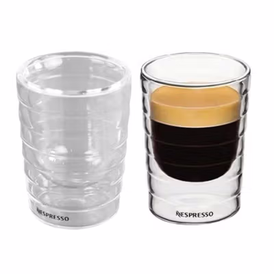 Aldismala Gelas Sloki Kopi Double Wall Nespresso Espresso Shoot Glass 85ml - Transparent — gambar 2