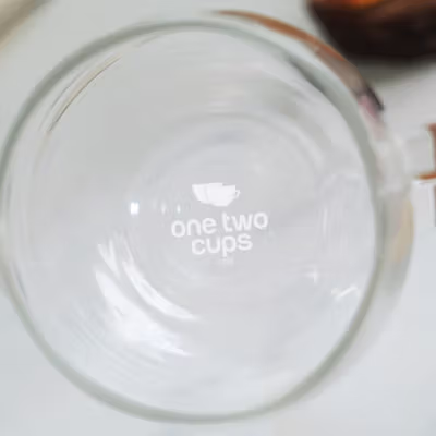 One Two Cups Cangkir Teh Saringan Kaca Tahan Panas Infuser Mug 420ml - C225 - Transparent — gambar 2
