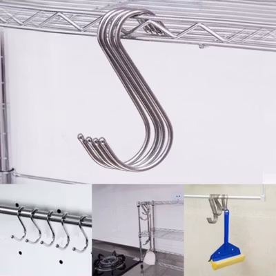 TaffHOME Hanger Gantungan S Serbaguna Stainless Steel Hook 10 PCS 12cm - M127 - Silver — gambar 2