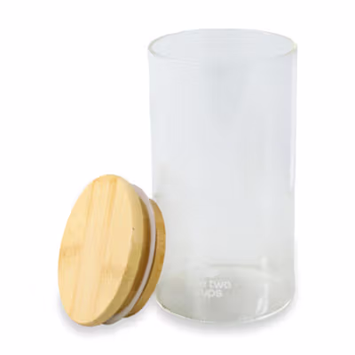 One Two Cups Toples Kaca Penyimpanan Makanan Kedap Udara Storage Jar 350ml - GH1270 - Transparent — gambar 2