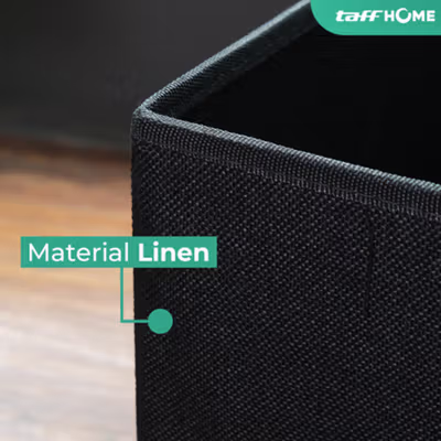 TaffHOME Sofa Kotak Penyimpanan Barang Foldable Container 38x38x36.5cm - LH962 - Black — gambar 2
