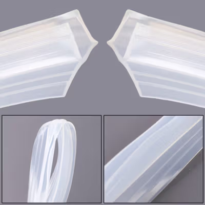Alloet Lis Sela Pintu Silicone Door Sealing Strip Type F 1M 6mm - TP40 - Transparent — gambar 2