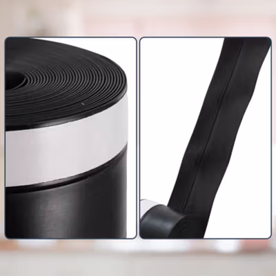 TaffHOME Lis Pintu Penghalang Debu Door Seal Strip Silicone TPE 45mmx5M - EACC25 - Black — gambar 2