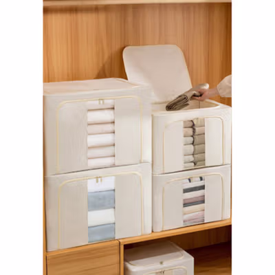 Florence Kotak Penyimpanan Pakaian Dual Layer Window Style 110L - FL-BG1 - Cream — gambar 2