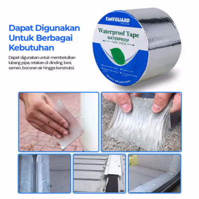 TaffGUARD KYTO Lakban Aluminium Foil Butyl 0.8mm Waterproof 5cmx10M - LS549 - Silver — gambar 2