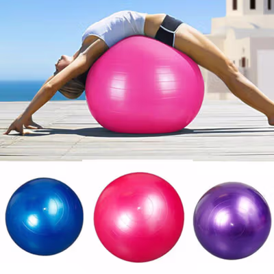 LIVELY Bola Yoga Gym Ball Pilates Fitness PVC Anti Slip 55cm - Blue — gambar 2