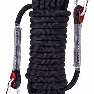 TaffSPORT Tali Paracord Panjat Tebing Climbing Rope Steel Buckle 10mm Panjang 30M - 24KN - Black — gambar 2