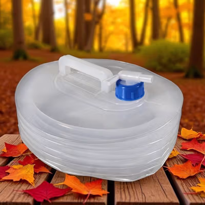 TaffSPORT Kantong Air Lipat Foldable Camping Water Storage Plastik PE 15L - ST-117 - Transparent — gambar 2