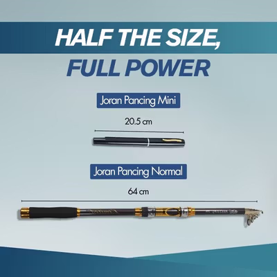 Balight Joran Pancing Pena Fish Pen Mini Antena Portable Rod 1.4M - ST-Y0011 / YL100 - Black — gambar 2