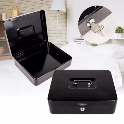 TaffGUARD Kotak Brankas Uang Cash Safebox Key Lock 30x24x9cm - 300A - Black — gambar 2
