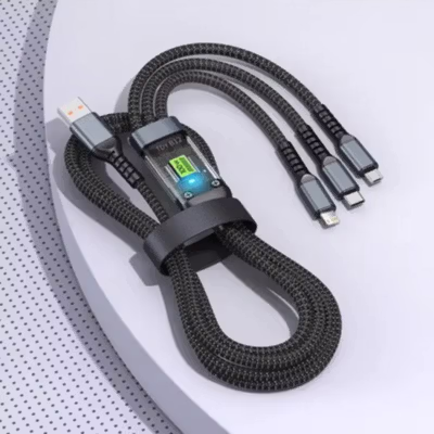 OLAF Kabel Data Multifungsi Micro USB Lightning Type C 20V 1.2M - OL601 - Black — gambar 2