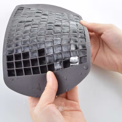 TaffHOME Cetakan Es Batu Silikon Kotak 160 Grid Ice Cube Tray - DY0973 - Black — gambar 2
