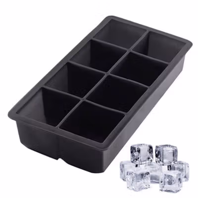 DabuLiu Cetakan Es Batu Silikon Kotak 8 Grid Ice Cube Tray - DB88 - Black — gambar 2