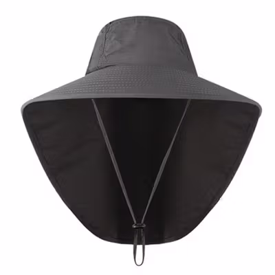 Rhodey Topi Rimba Hiking Outdoor Anti UV Waterproof Boonie Hat Nylon - BH031 - Black — gambar 2