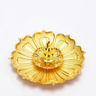 TaffHOME Tempat Dupa Lotus Gourd Incense Holder Zinc Alloy - YJ-A3 - Golden — gambar 2