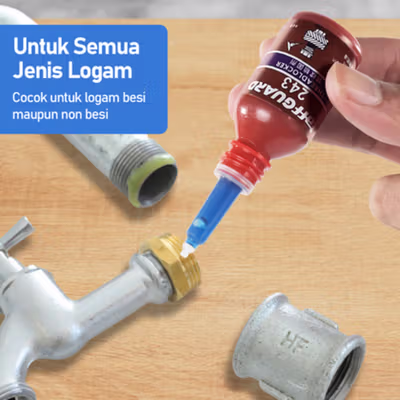 TaffGUARD Lem Baut Multifungsi Blue Threadlocker Anaerobic Glue 10ml - 243 - Blue — gambar 2