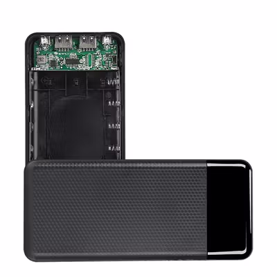 ConnectFit Power Bank DIY Case Dual USB Port 8 PCS 18650 Flat Top - Q8 - Black — gambar 2