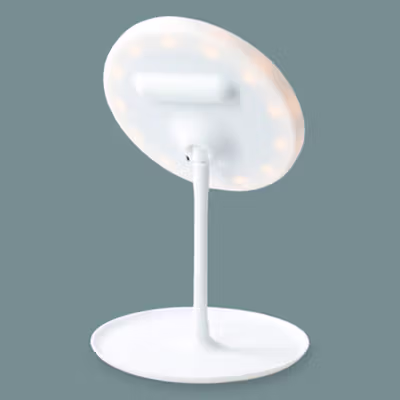 ORZ Cermin Make Up 17cm dengan Lampu LED Ring Light 3 in 1 Color - HZJ-033 - White — gambar 2