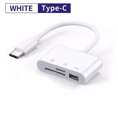 ATUX Card Reader 3in1 Type C 2.0 USB Hub MicroSD - AT32 - White — gambar 2