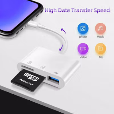 ATUX Card Reader 3in1 Type C 3.0 USB Hub MicroSD - AT3 - White — gambar 2