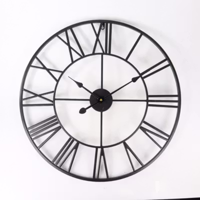 Meigar Jam Dinding Bulat Quartz Creative Model Vintage 60cm - H68 - Black — gambar 2