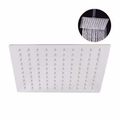 BATHE PROJECT Kepala Head Shower Mandi Bentuk Kotak 8Inch 305gr - MK-701 - Silver — gambar 2