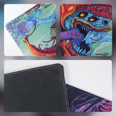 Gaming Mouse Pad XL Desk Mat 800x300mm Purple Monster - MP005 - Black — gambar 2