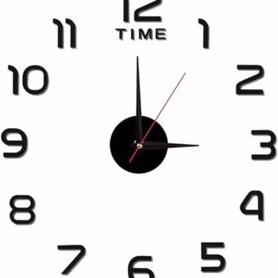 TaffHOME Jam Dinding DIY Wall Clock Model Simple 30cm - DIY-201 - Black — gambar 2