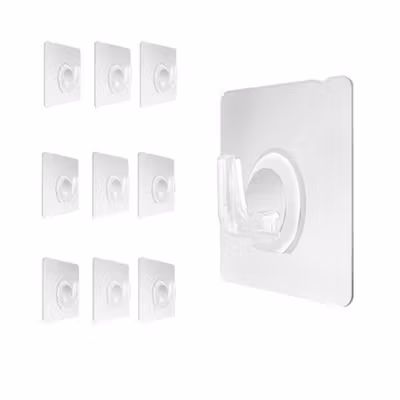 KITPIPI Gantungan Hook Wall Hanger Organizer Adhesive 10 PCS - TC22 - Transparent — gambar 2