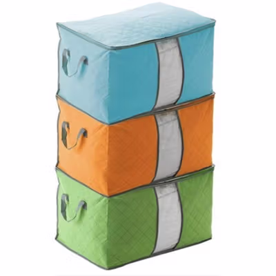 Urijk Kantong Pakaian Organizer Landscape Storage Box - M1466 - Blue — gambar 2