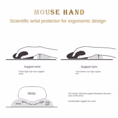HUXUAN Mouse Wrist Rest Pad Rubber Slow Rebound 14x8x2.2cm - HX061 - Black — gambar 2