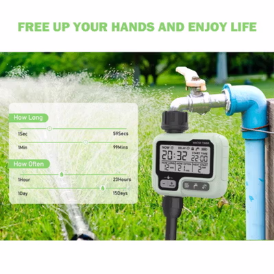 TaffHOME Timer Penyiram Tanaman Otomatis Automatic Watering LCD - RG-27 - Green — gambar 2