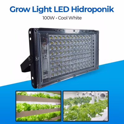 TaffLED Grow Light LED Lampu Tanaman Hidroponik Cool White 10W - PR65 - Black — gambar 2