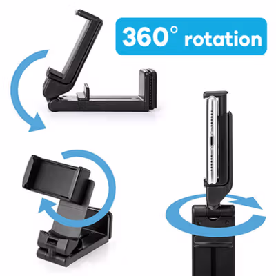 ELENXS Dudukan Smartphone Stand 360 Rotation Desk Clamp Portable - EX-36 - Black — gambar 2