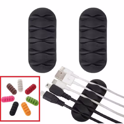 Striveday Klip Kabel Organizer Cable Clip - KR-8005 - Black — gambar 2