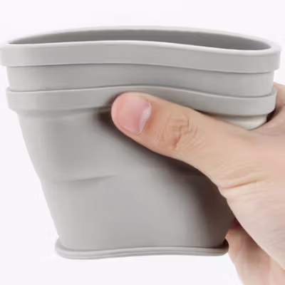 ACEBON Gelas Lipat Silikon Foldable Cup Heat Resistant 350ml - M6 - Gray — gambar 2