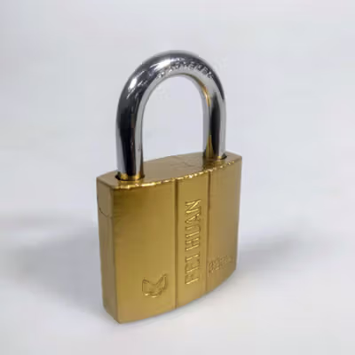 QOD YONGLI QASEM Gembok Rumah Anti Maling Padlock Hardened Steel 32mm - IDP - Golden — gambar 2