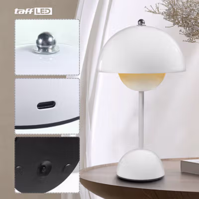 TaffLED Lampu Meja Hias LED Dimmable Modern Mushroom 3 Color 3W - LM39 - White — gambar 2