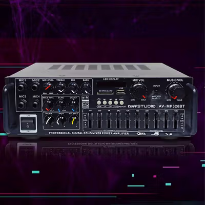 TaffSTUDIO Amplifier Mixer Audio Bluetooth USB Karaoke - AV-MP326BT - Black — gambar 2