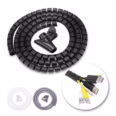 Felfial Spiral Pembungkus Kabel Listrik Wire Protector 16mmx2M - HPS-61 - Black — gambar 2