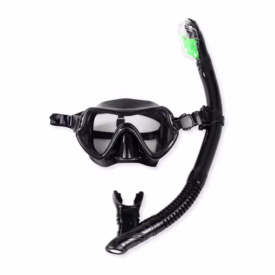 TaffSPORT Kacamata Selam Diving Snorkeling Tempered Glass - AS303JF - Black — gambar 2