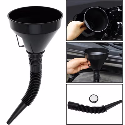 OTOHEROES Corong Oli Bensin Minyak Motor Mobil Wide Flexible Funnel 14.5cm - FL38 - Black — gambar 2