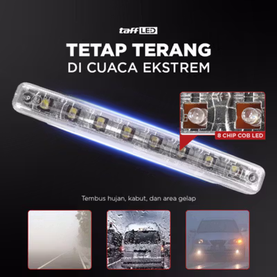 TaffLED Lampu Kabut Mobil Car Foglamp DRL LED Cool White 12V 8W 1 PCS - QC - Black — gambar 2
