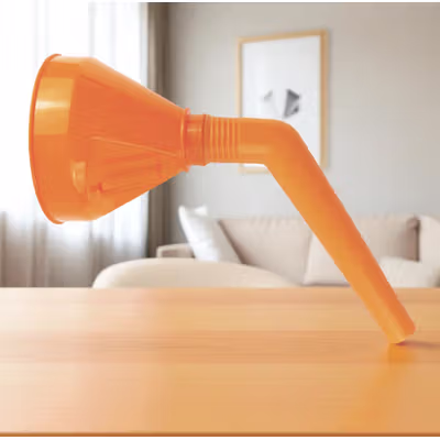 OTOHEROES Corong Oli Bensin Minyak Motor Mobil Siku Elbow Funnel 16.5cm - FL18 - Orange — gambar 2